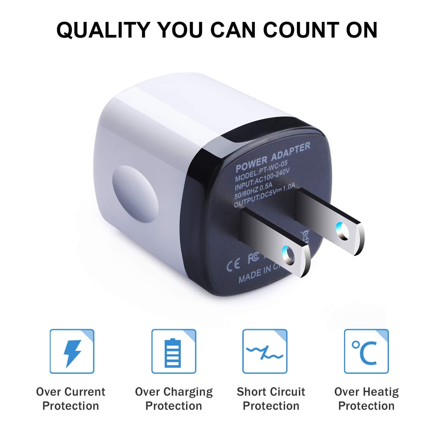 USB Charger Plug,Fast Charging Block,1A USB Cube 10Pack Wall Outlet Adapter Compatible iPhone 17 Pro Max/16 Plus/15/14/13/12/11/X/SE/8, Samsung Galaxy