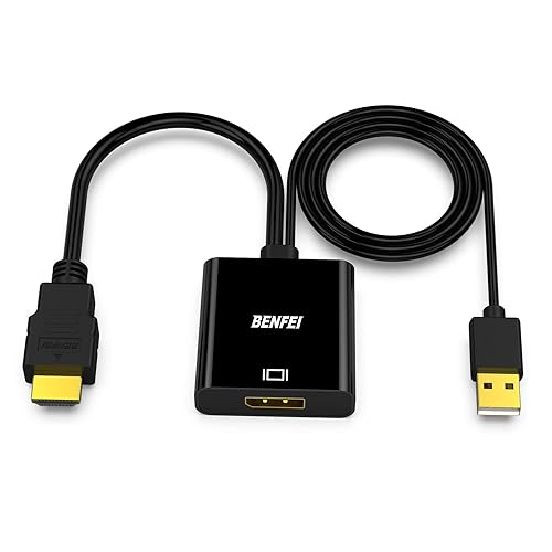 BENFEI HDMI to DisplayPort, Uni-Directional HDMI (Source) to DisplayPort (Display) Adapter 4K@60Hz/2K@144Hz/1080P@165Hz Compatible with Laptop, Xbox