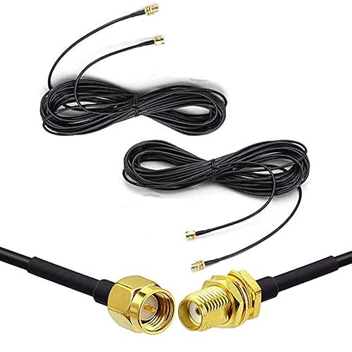 CORONIR 16ft SMA Extension Cable SMA Male to SMA Female RF Connector Adapter WiFi 3G 4G LTE Antenna Extension Cable 2pack