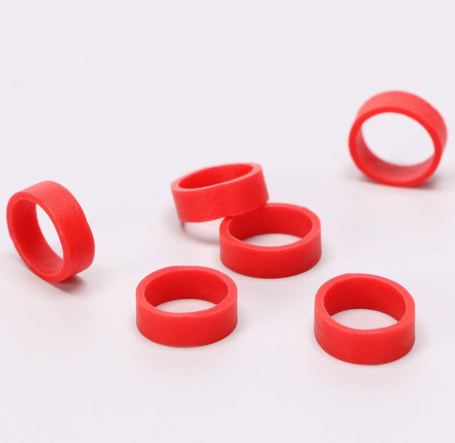 ONLYKXY 250 Pieces Red Silicone Cable Ties Data Lines Silicone Cord Ties Reusable Rubber Rings Power Cable Tie Straps Elasticity Coil Ring Rubber
