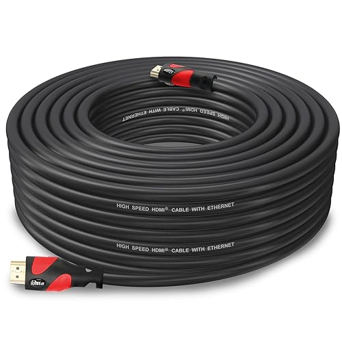 Postta HDMI Cable(50 Feet Red) HDMI 2.0V Support 4K 2160P,1080P,3D,Audio Return and Ethernet - 1 Pack