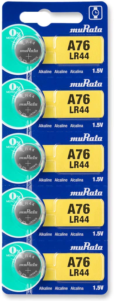 Murata LR44 Battery AG13 357A 1.55V Alkaline Button Cell (5 Batteries)