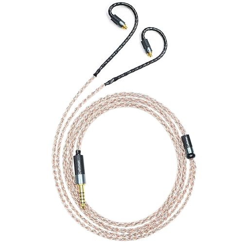 GUCraftsman 5N OFC Copper+Graphene Mixed Braid Earphone Replacement Cables for Sennheiser IE200 IE300 IE600 IE900 (4.4mm Plug)