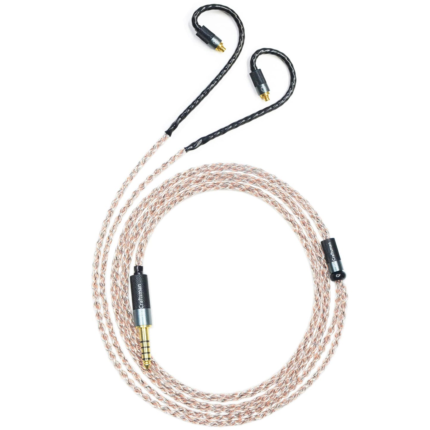 GUCraftsman 5N OFC Copper+Graphene Mixed Braid Earphone Replacement Cables for Sennheiser IE200 IE300 IE600 IE900 (4.4mm Plug)