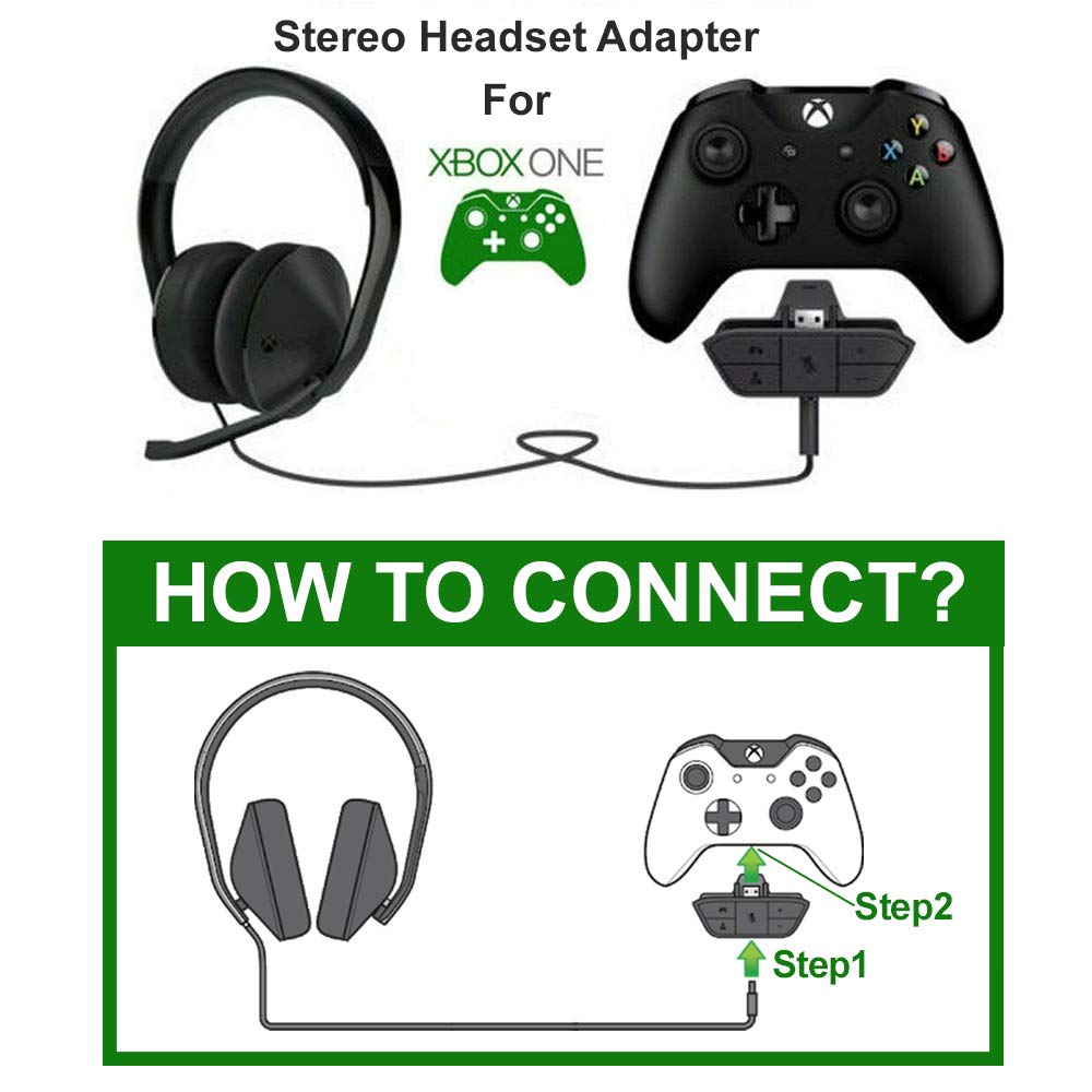 Stereo Headset Adapter for Xbox One and Xbox Series X|S and Elite Controller - Headphone Audio Converter for Voice Chat & Game Sound Mix and Mic