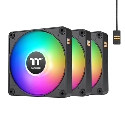 Thermaltake CT120 EX ARGB Reverse PC Cooling Fan (3-Fan Pack), Magnetic Connection, 5V Motherboard Sync, 16.8 Million Colors 9 Addressable LEDs, 120
