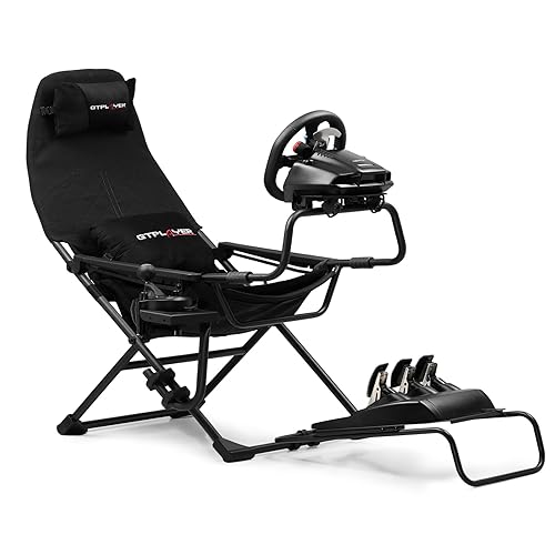 GTPLAYER Sim Racing Cockpit Foldable & Adjustable for High Performance Sim Racing Compact & Flexible Supports All Steering Wheels & Pedals for PC