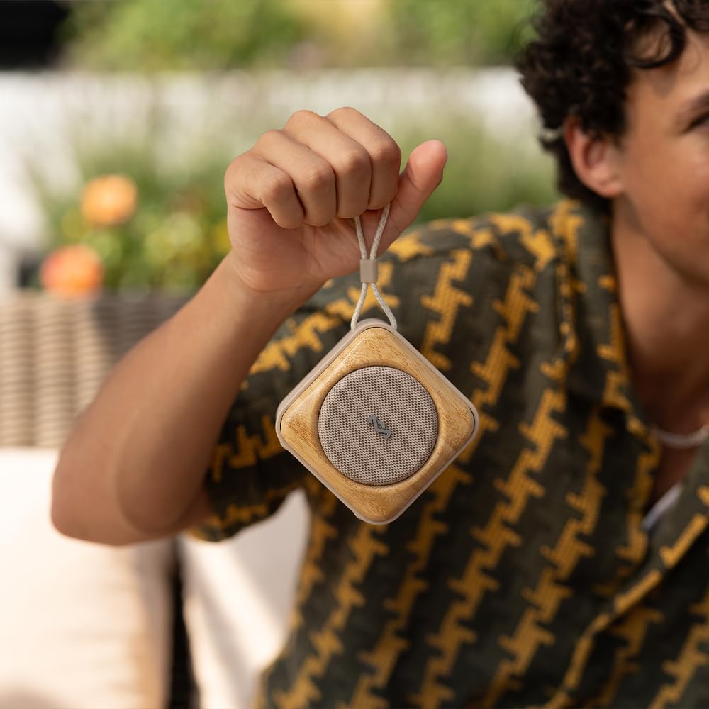 House of Marley Roots Bluetooth Speaker, Portable Wireless, IP67 Waterproof, 10-Hour Playtime, Quick Charge, Party Pair, Bottle Opener, Eco-Friendly