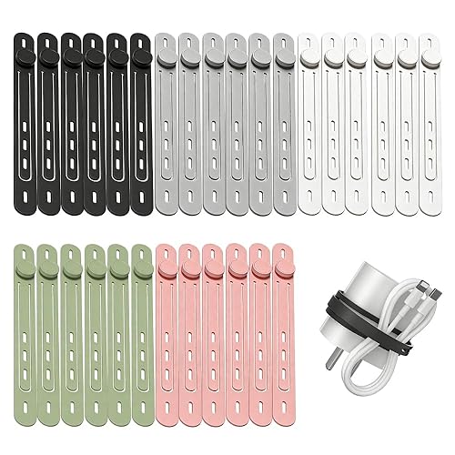Data Cable Organizer, 2026 Upgrade Reusable Silicone Cable Ties, Elastic Cord Management Straps for Fastening and Bundling Various Cable Cords Wires