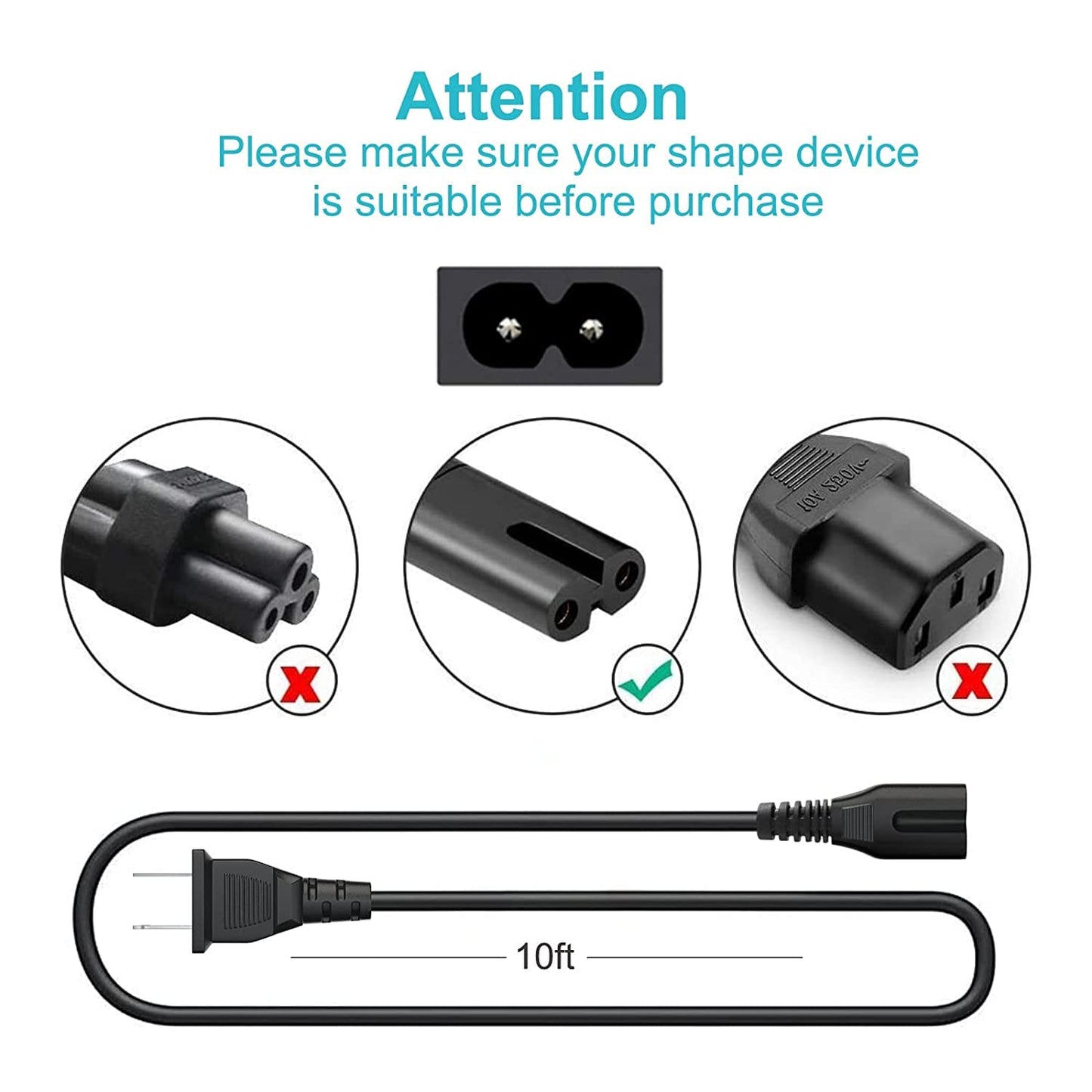 AC Power Supply Cord Plug Compatible with Cooluli Mini Fridge,Philips Respironics,Canon Printers. Marshall Stanmore Kilburn II Woburn Acton 2…