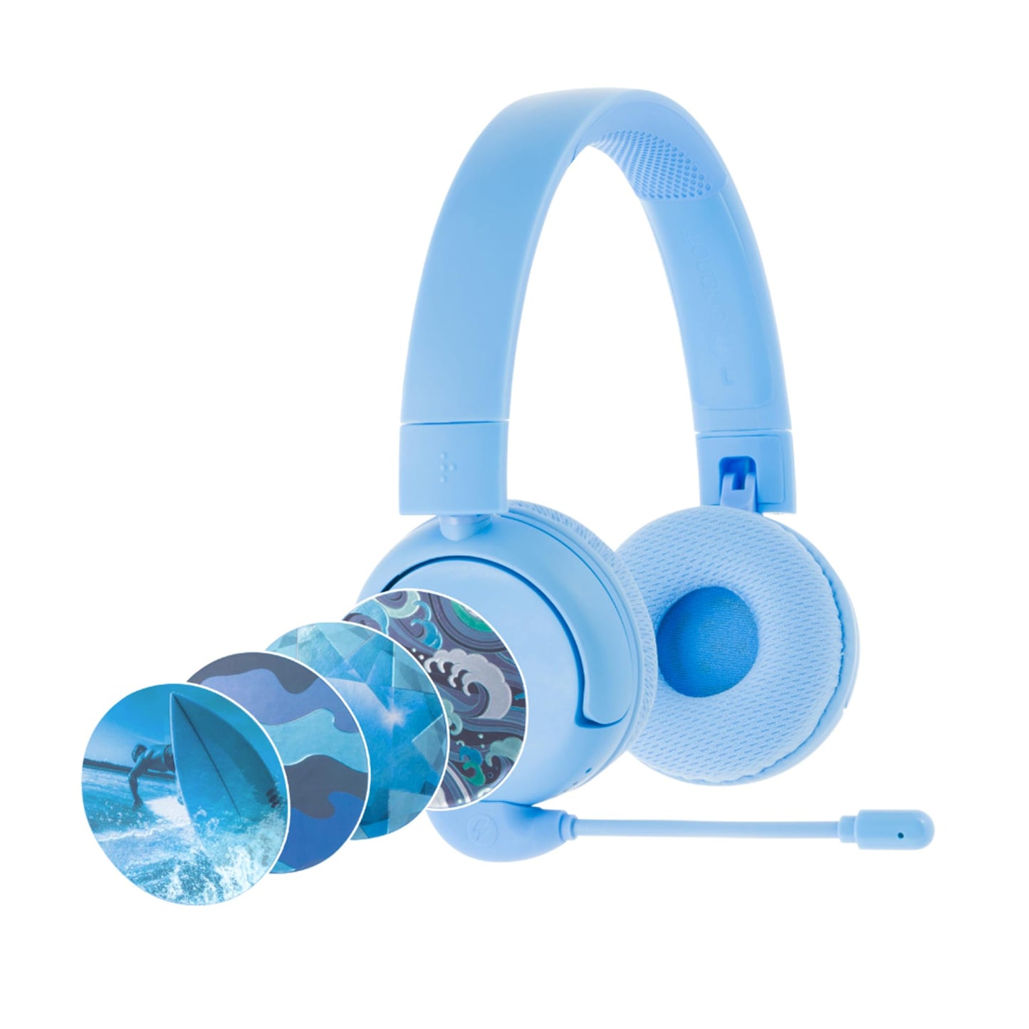 Made for Amazon Bluetooth Kids Headphones with Boom Microphone | Blue