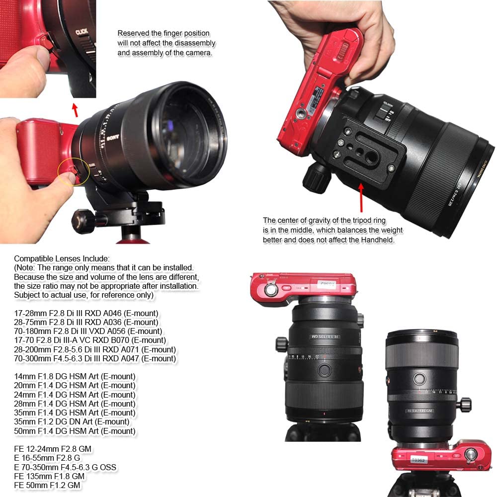 Tripod Mount Ring Lens Collar Compatible with Tamron 28-75mm f/2.8 Di III RXD A036, 28-200mm f/2.8-5.6 Di III RXD A071, 70-180mm f/2.8 Di III VXD A056