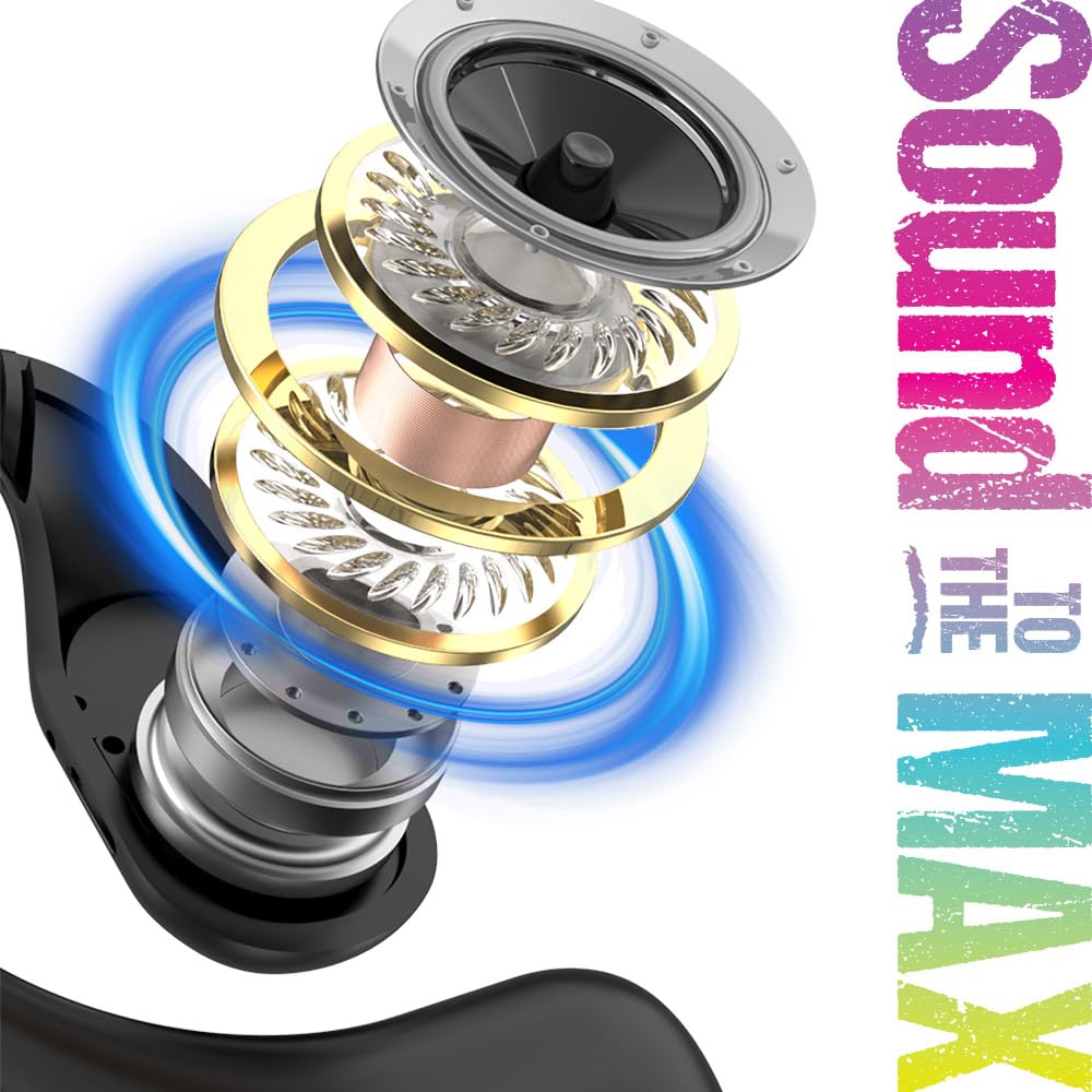 Maxell OWS Pro, Bluetooth Open Earhooks, UP to 18 Hours Playtime with Case, Hear The World Around You, Immersive Sound, Vibrant Colors
