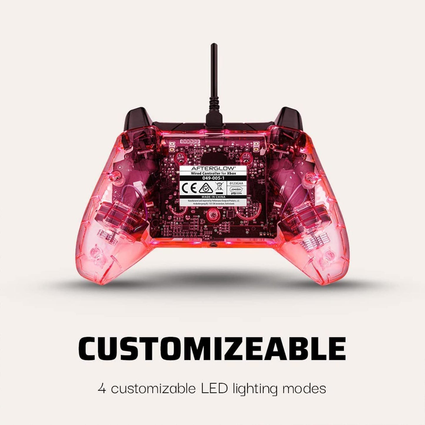 PDP Afterglow LED Wired Game Controller - RGB Hue Color Lights - USB Connector - Audio Controls - Dual Vibration Gamepad- Xbox Series X|S, Xbox One