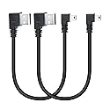 Maixbomr Short Mini USB Charging Cable 9inch, 90 Degree USB 2.0 A Male to Mini USB Right Angle Male Data Sync and Charge Cable, for Dash Cam