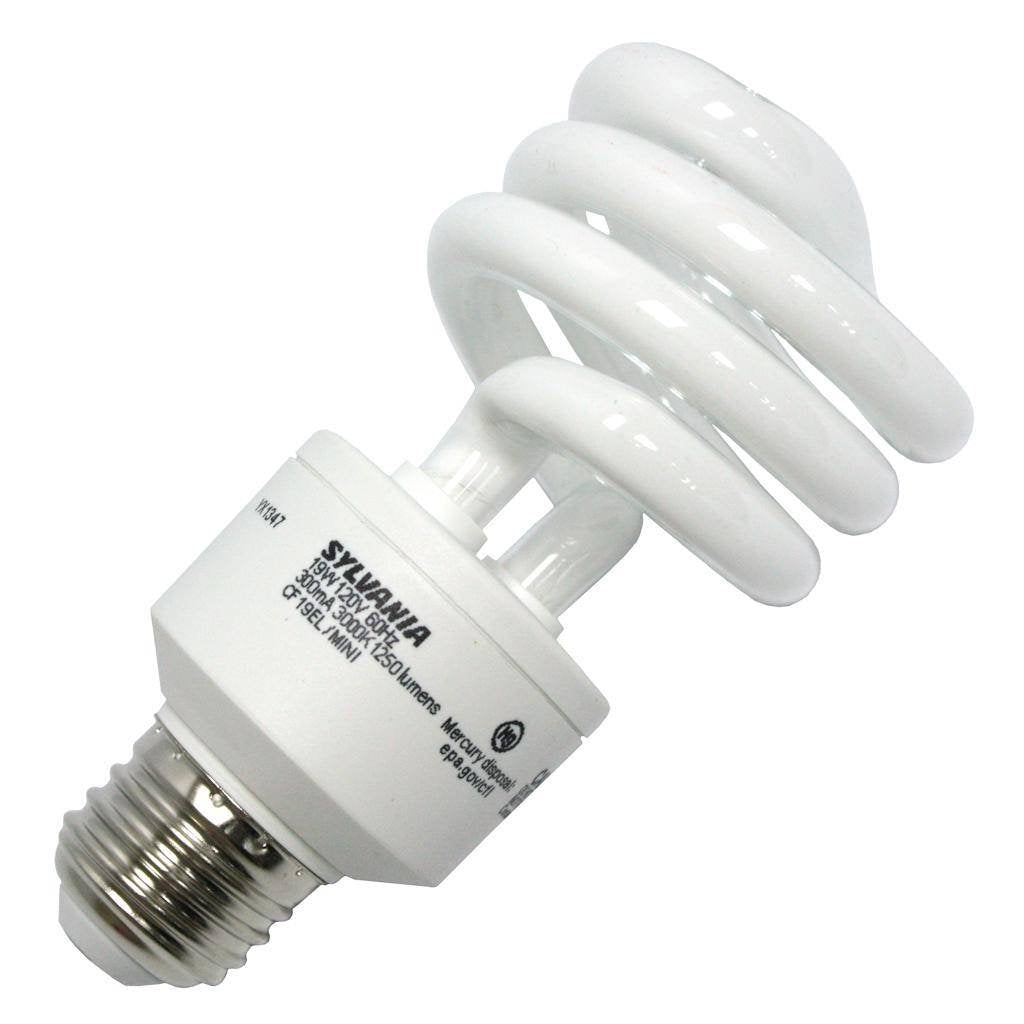 SYLVANIA 29396 - 19 Watt CFL Light Bulb - Compact Fluorescent - - 75 W Equal - 3000K Warm White - 82 CRI - 63 Lumens per Watt - 12 Month Warranty