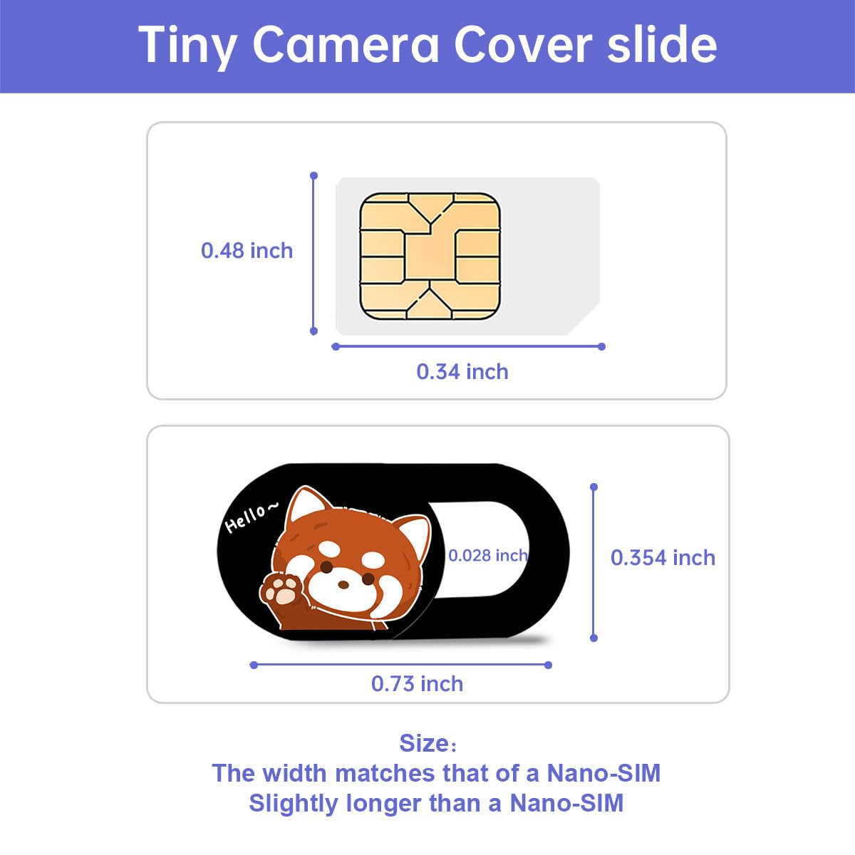 DR. PANDACAT Webcam Cover Slide, Red Panda Camera Blocker 0.028in Ultra-Thin Laptop Camera Cover for MacBook iMac iPhone iPad Tablet Smartphone