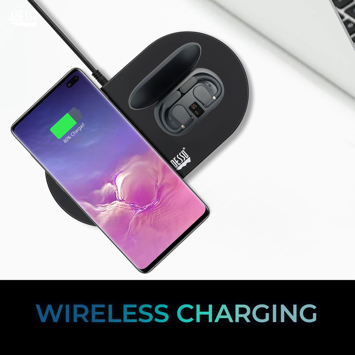 ADESSO Xtream T4 Open-Ear Bluetooth Earbuds with Charging Case