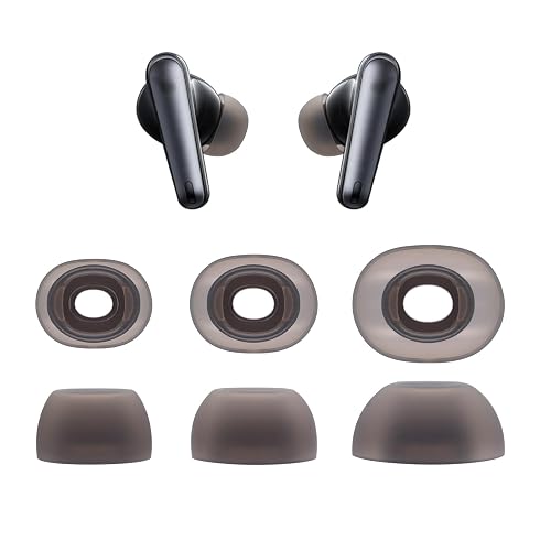 Klowcok Replacement Ear Tips for Soundcore by Anker Liberty 4 NC Earbuds, Not for Other Models, Silicone Earbuds Tips, 3Pairs (S/M/L) Black