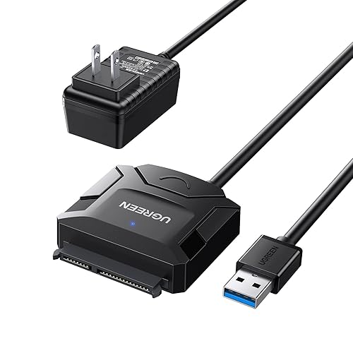 UGREEN SATA to USB 3.0 Adapter Cable for 3.5 2.5 Inch SSD/HDD Hard Drive Reader SATA III Hard Drive Disk Converter Support UASP Compatible