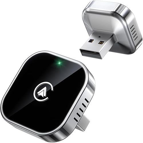 Teeran 2 in 1 Wireless CarPlay and Android Auto Adapter, Easy Setup Plug and Play, Fast Seamless Use, Supports 1000+ Cars with Built-in Wired