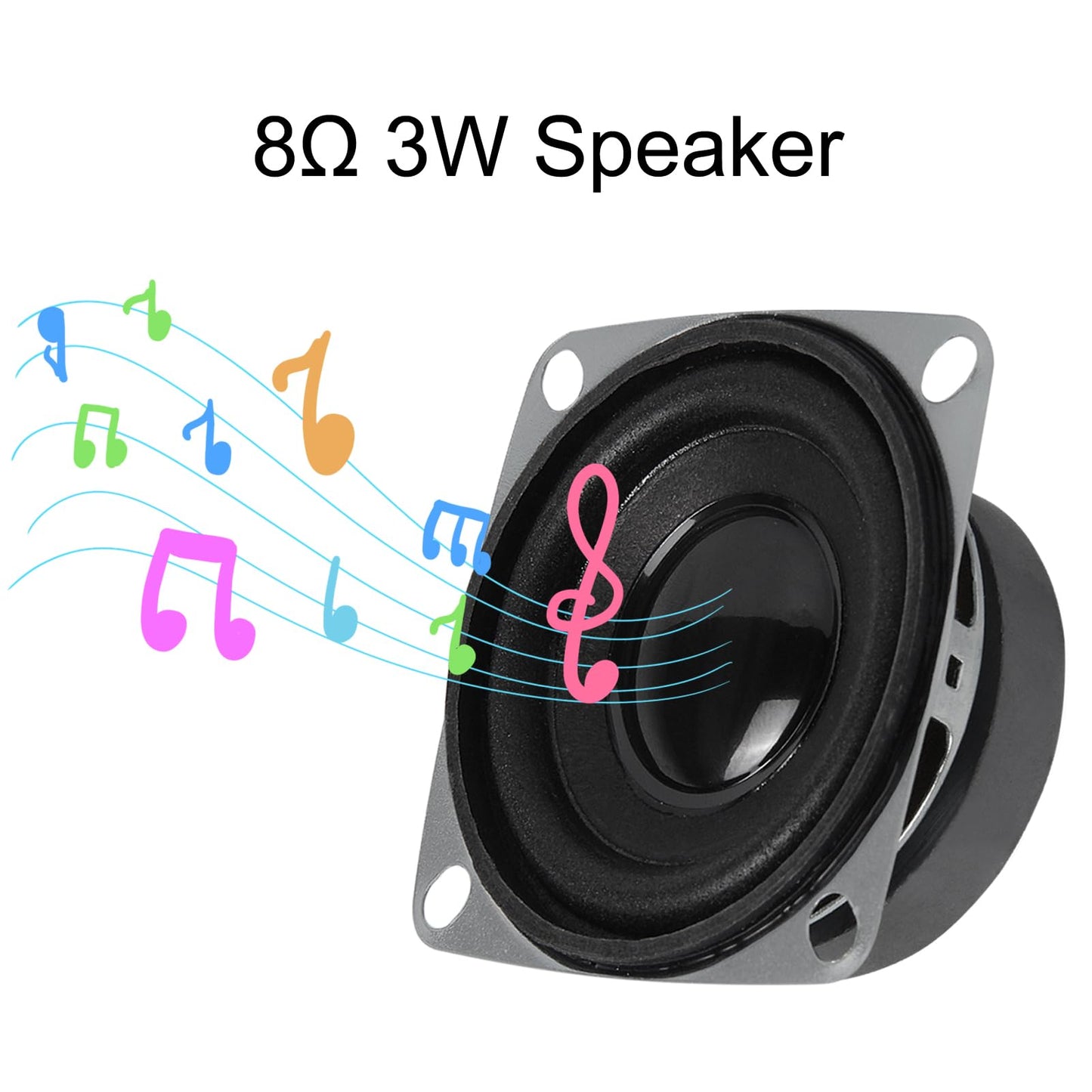 2Pcs 2" 8 Ohm 3W Full Range Woofer Speaker 2inch Stereo udio Sound Home Theater Loudspeaker for DIY Audio Projects and Replacement