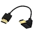 PNGKNYOCN 15CM HDMI Male to Male Short Cable, 90 Degree Downward Angle High Speed HDMI 2.0 Adapter Connector Cable Support 4k@60HZ KANGPING,