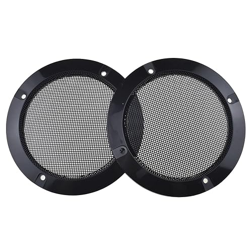 Acoeitl 4 Inch Metal Glossy Audio Speaker Cover Round Grille Protector Speaker Grills Circle Case Repalcement for Home Theater DIY Speakers and Cars