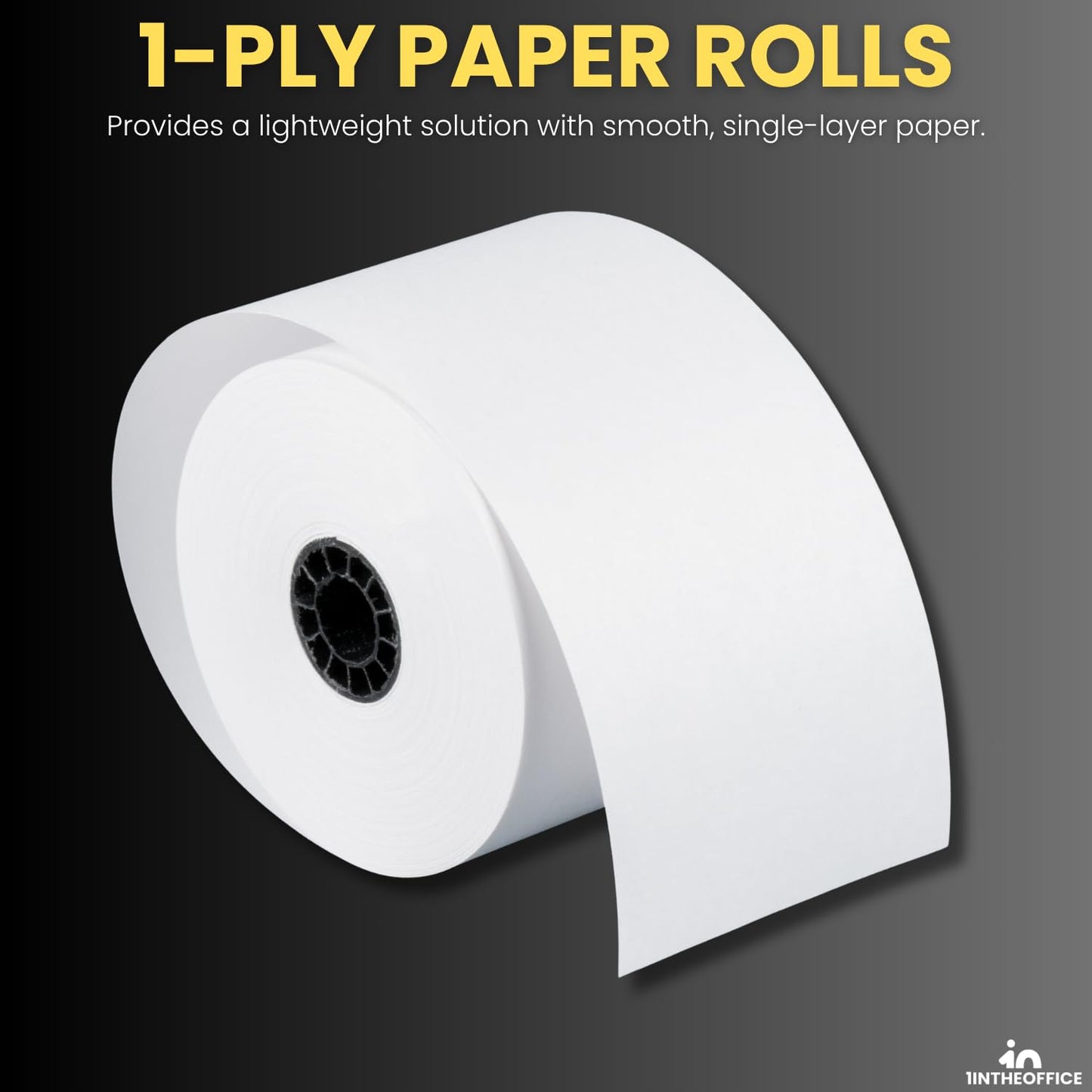 1InTheOffice Adding Machine, Register, and Calculator Rolls 2 1/4" x 130' 1-Ply, 12/Pack (130')