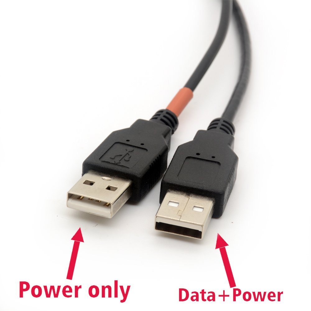 BSHTU USB Cable Y Splitter USB 2.0 Power Enhancer Hub Adapter Data Charger Cable Extension Code Type a 30cm (1 Female to 2 Male)