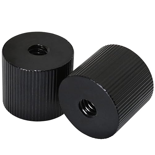 LUORNG 2Pcs Tripod Nut Barrel Connection Nut with 1/4 inch-20 Thread Hole Double Female Teeth for Articulating Tripod Rigs Replacement
