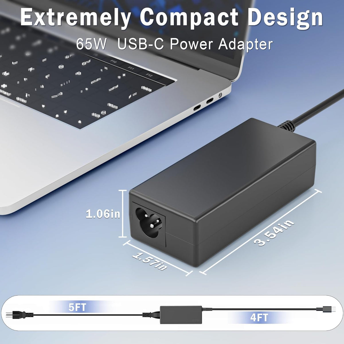 AMZBIRD 65W USB C Charger for HP Lenovo Dell Chromebook Type C