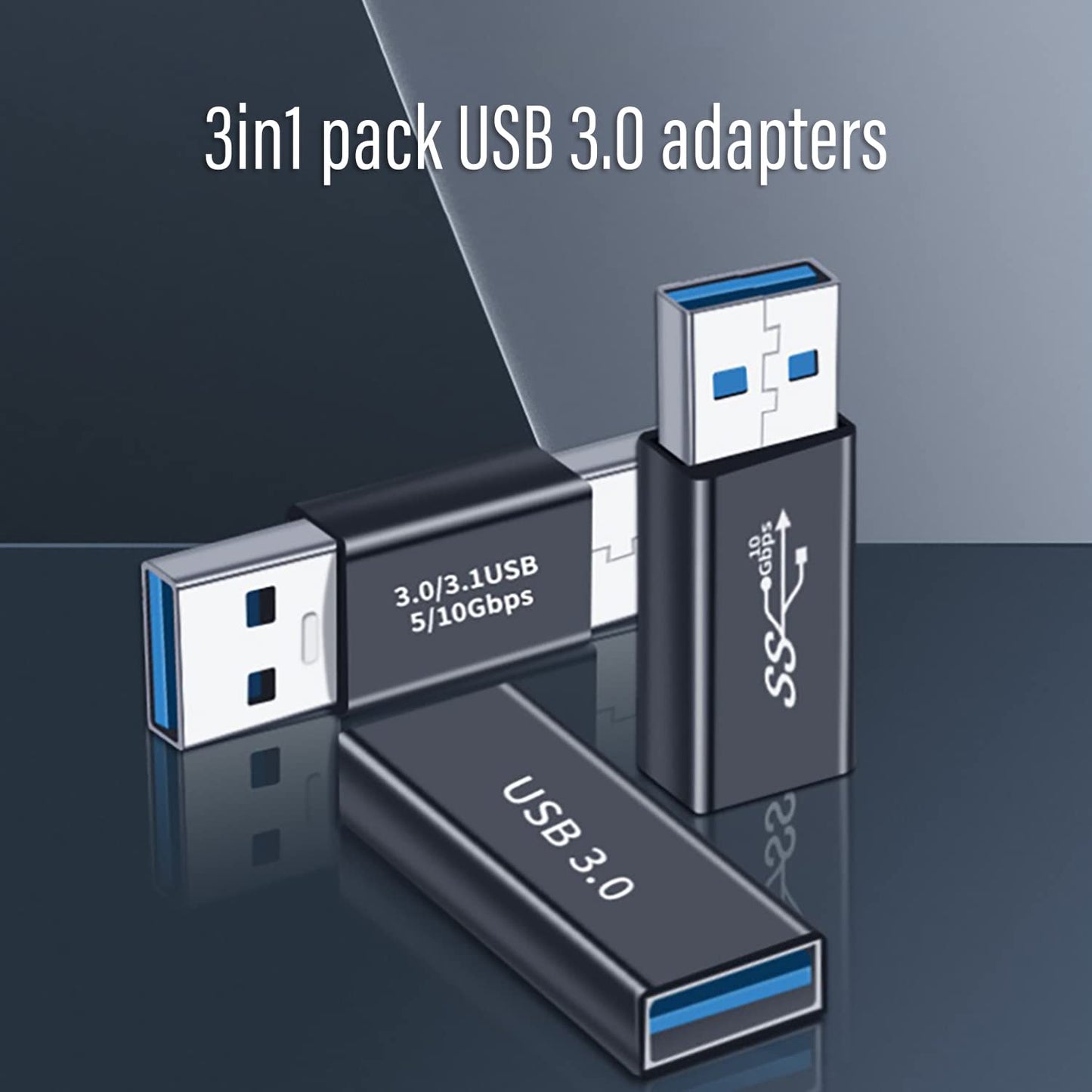 HIEbee 3kinds of USB 3.0 apters kit, USB 3.0 Female to Female and Male to Male and Female to Male, high Speed Convert Extension Coupler Connector…