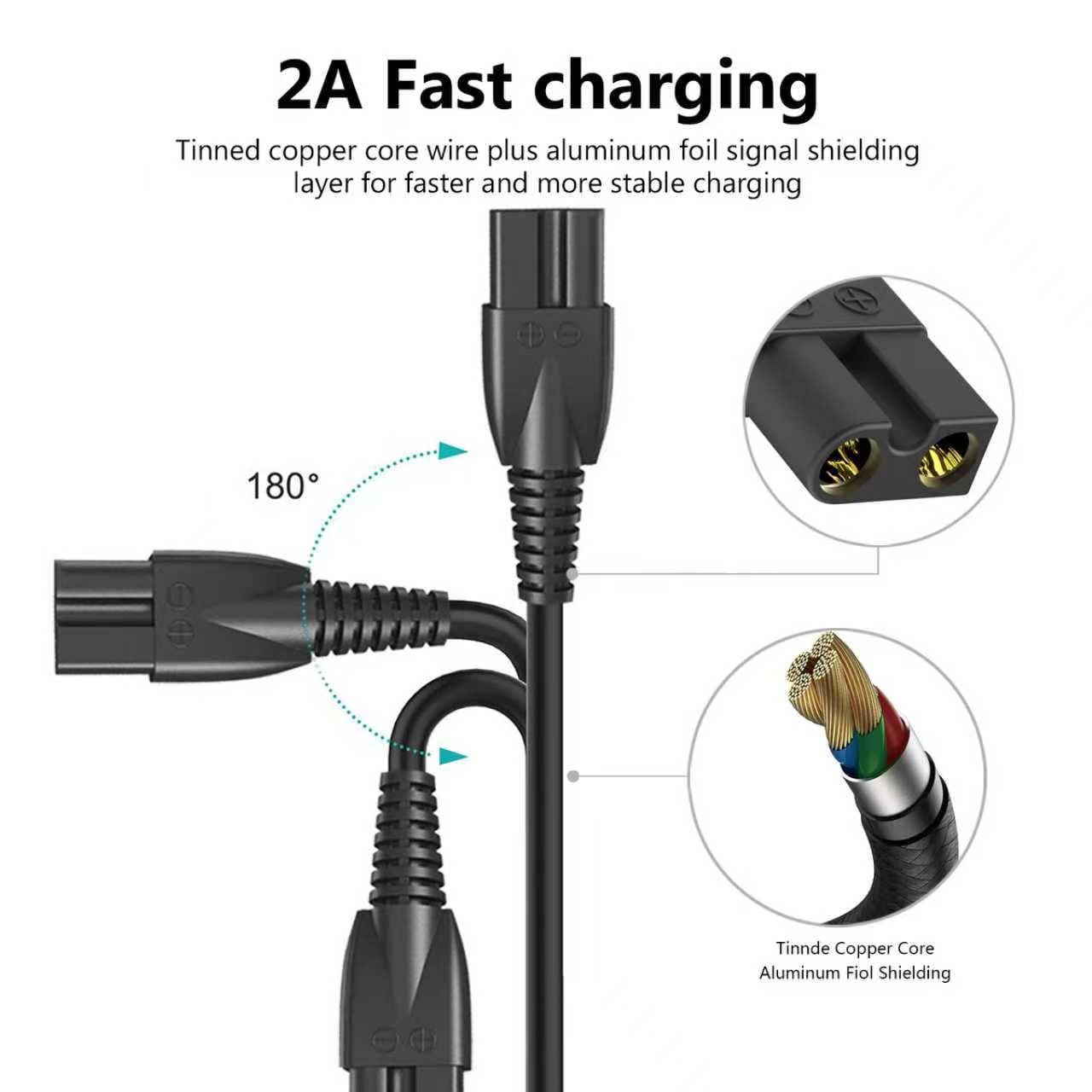 5V USB Charger Compatible with Meridian Grooming Electric Shaver Trimmer Replacement Charging Cable for Meridian Power Cord Adapter