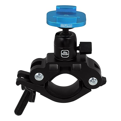 Fotodiox Pro GoTough Racing Mount for Roll Cage and Bars, Motorcycle Front Forks and Handlebars, up to 2.1" Diameter - Compatible with GoPro Hero
