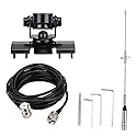 NL-770S Dual Band Antenna Set, 144/430Mhz UHF/VHF 5m RG-58 /U Cable with PL-259/SO-239/UHF Female/Male Connector Car Radio Antenne Mobile/Station