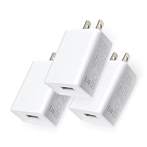 3 Pack USB Wall Charger Block 5V 2A AC Power Adapter Plug 10W for iPhone 13 12 11 Pro Max 8 7 6 6S Plus SE XS XR X,iPad,Kindle