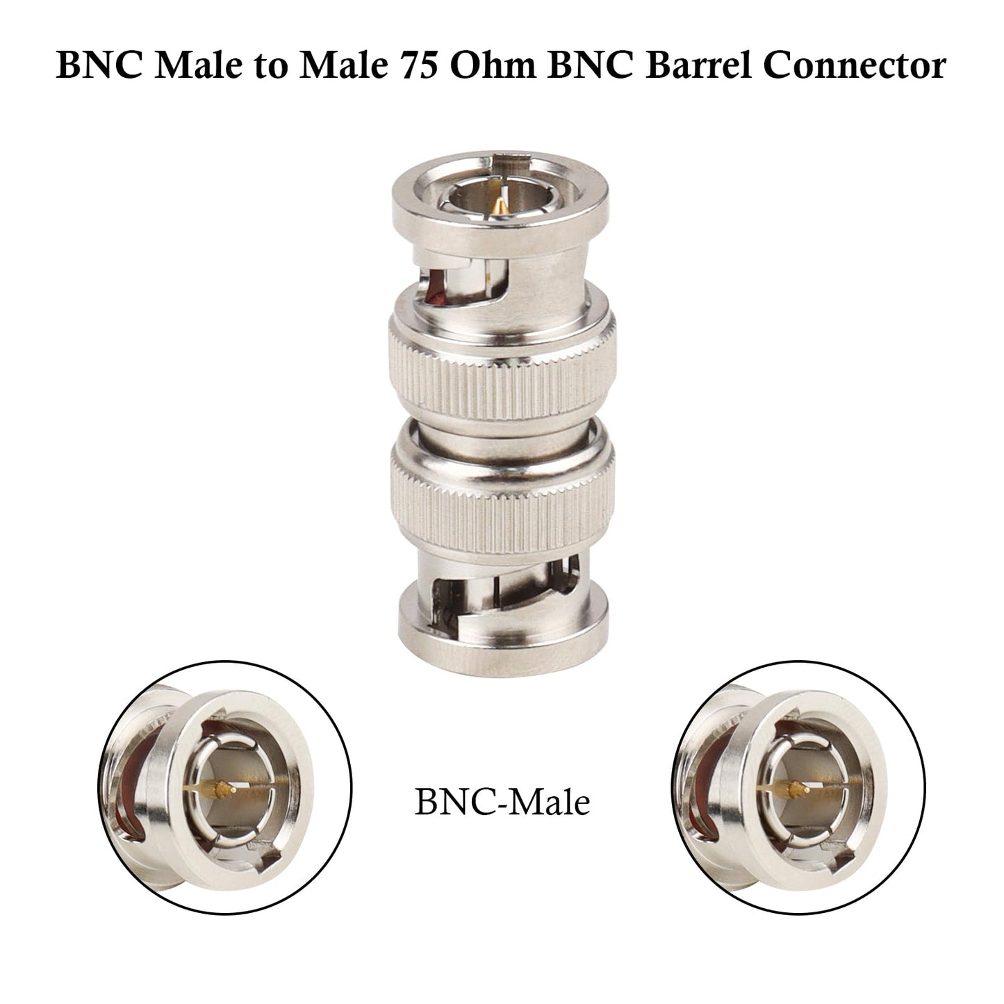 XRDS -RF BNC Male to BNC Male Adapter, 75 Ohm SDI Connector for HD-SDI/3G-SDI/4K/8K SDI Video Camera Cable