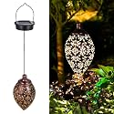Tomshine Hanging Solar Lights Solar Lantern LED Garden Lights Metal Lamp Waterproof for Outdoor Hanging Decor