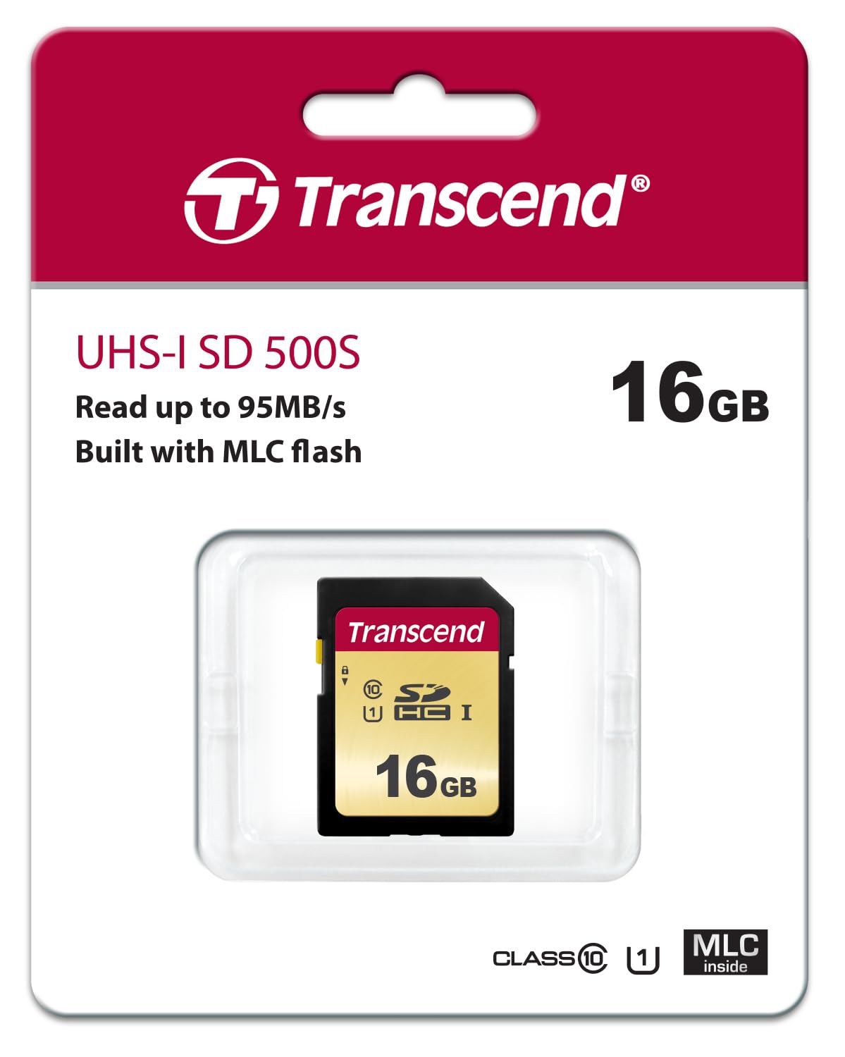 Transcend 16GB SDXC/SDHC 500S Memory Card TS16GSDC500S