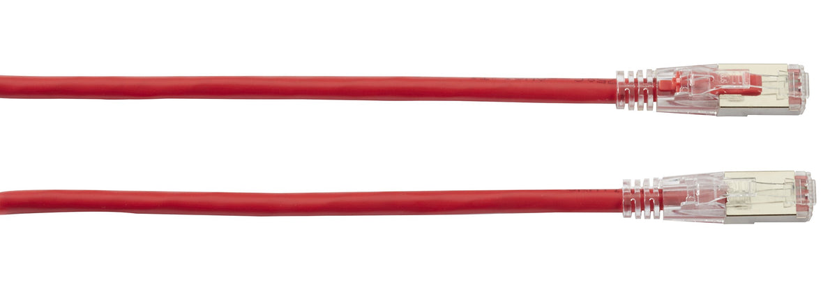Black Box 15ft Red CAT6A 650MHz Patch Cable F/Utp CM Locking SNAGLESS