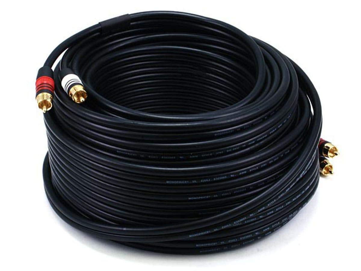 Monoprice 102864 6' Premium 2 RCA Plug to 2 RCA Plug 22AWG Cable - Black