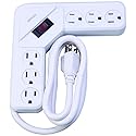 Woods 41374 6-Outlet Corner Power Strip, White,
