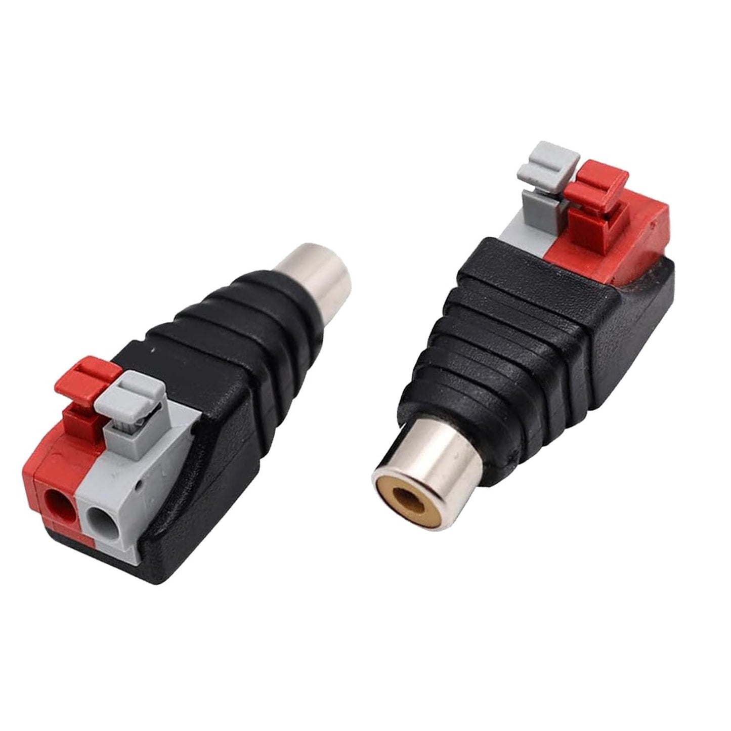 Sopepoyie RCA Female Connector Adapter Speaker Wire to RCA Adapter Converter Speaker Phono RCA Male Jack Plug Adaptor for CCTV 6Pcs
