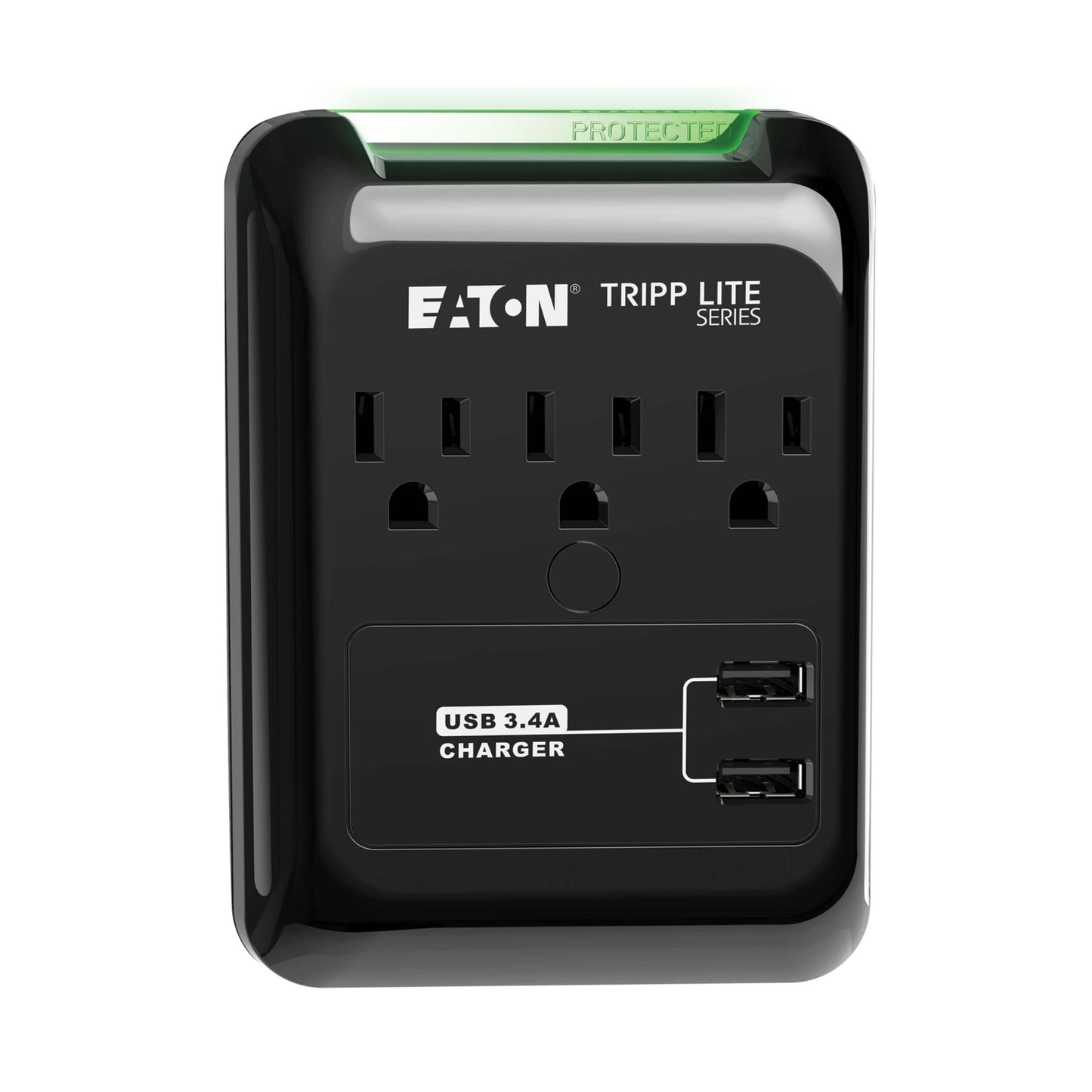 Eaton Tripp Lite Series SK30USB 3 Outlet Extender Surge Protector Power Strip with 2 USB Charging Ports, 540 Joules, Portable Travel Multi Plug Wall
