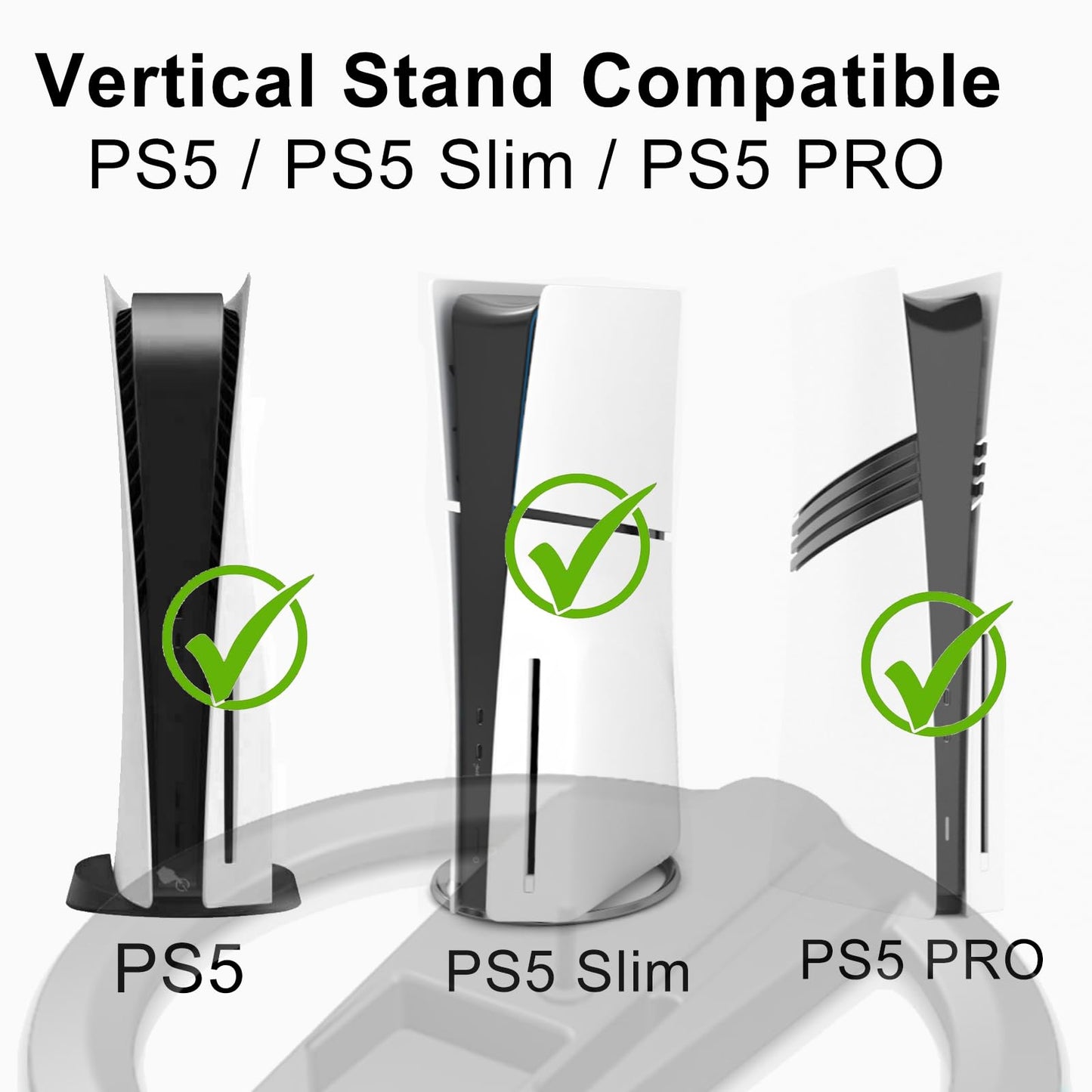 AJKTHGE RGB Vertical Stand for PS5/PS5 Slim/PS5 Pro Console - Compatible with PS5/PS5 Slim/PS5 Pro Disc and Digital Edition, LED RGB Base Stand
