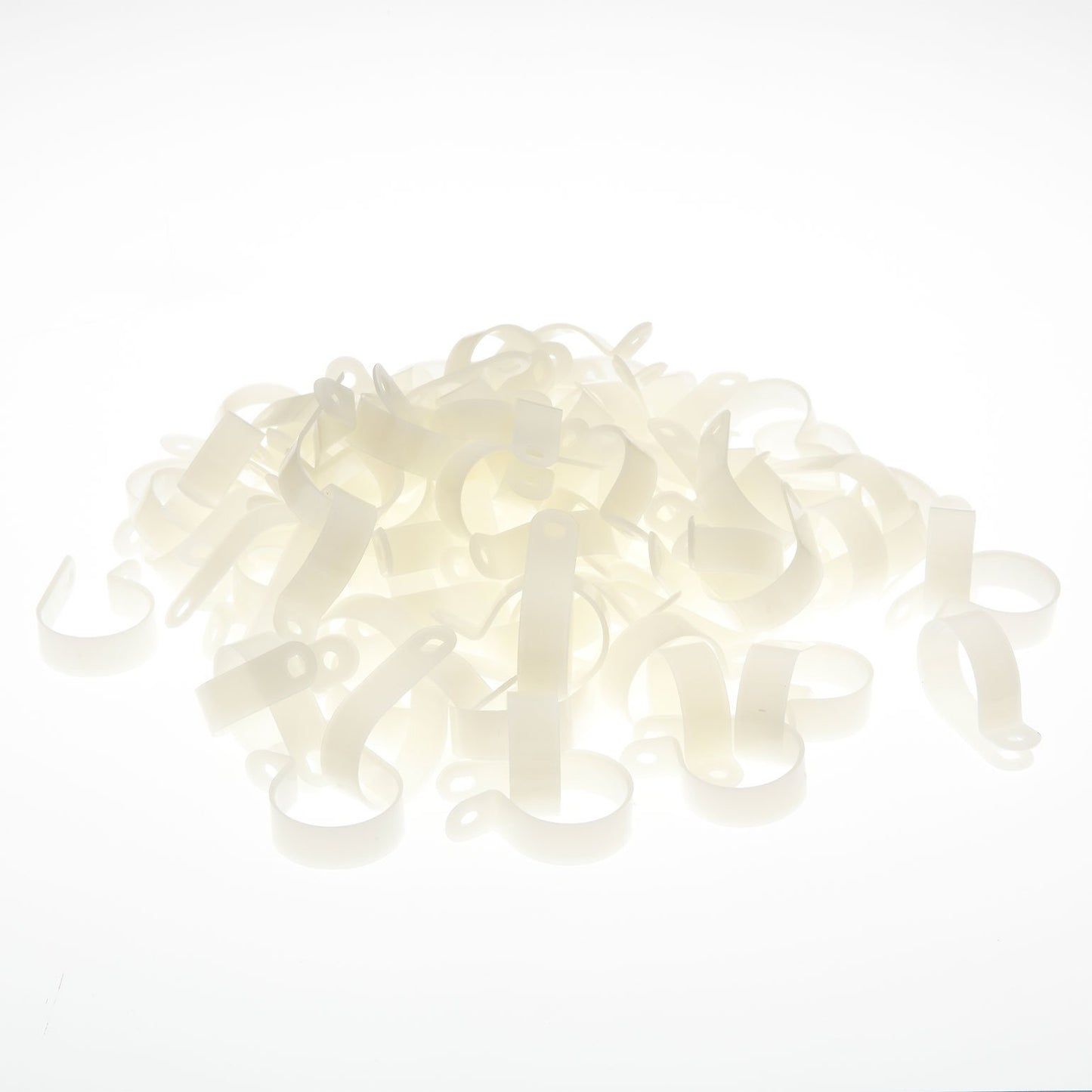 100 Pack R-Type Cable Clamp 1/2" - Clear White - Wire Management - Wire Organizer - Home, Automotive, Marine, Office Wire Organizer