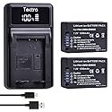 Tectra 2pcs DMW-BMB9 DMW-BMB9PP Battery + LED USB Charger for Panasonic Lumix DC-FZ80, DMC-FZ40K, DMC-FZ45K, DMC-FZ47K, DMC-FZ48K, DMC-FZ60, DMC-FZ70