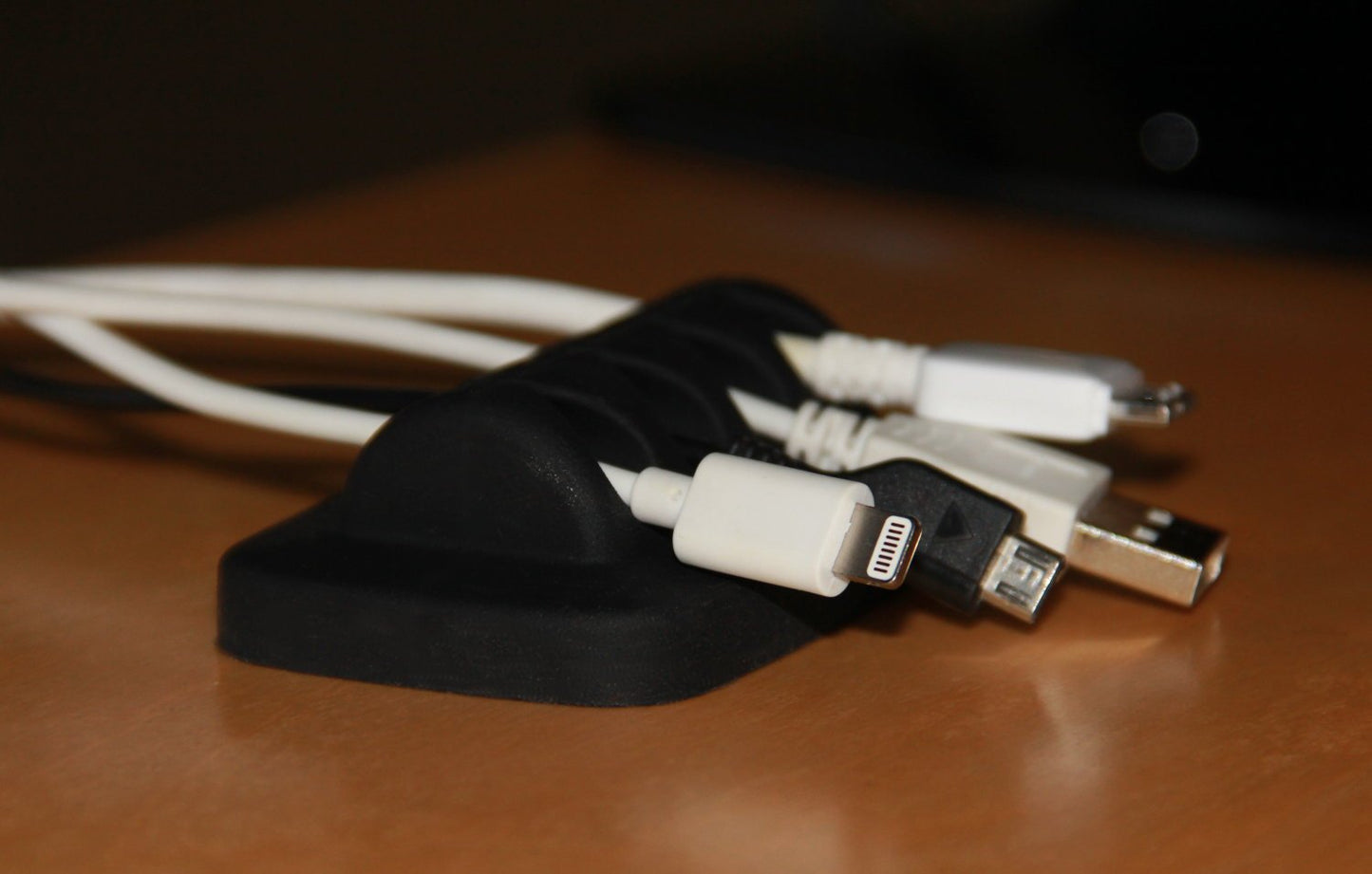 Desktop Cable Organizer, Weighted, Eco-Friendly Silicone, No Bad Smell, Bundled with 4 Reusable Cable Ties (Blue)