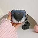 QLD COVER Compatible with Apple AirPods 4 Generation 2024 Case Cover, Lovely 3D Love Heart Waves Design Shockproof Soft Clear TPU Airpods 4 Protector